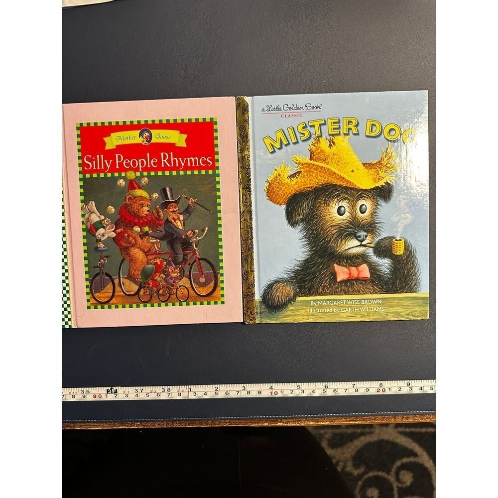 Little Golden Book Mister Dog & Mother Goose Silly People Rhymes 2 Book Bundle